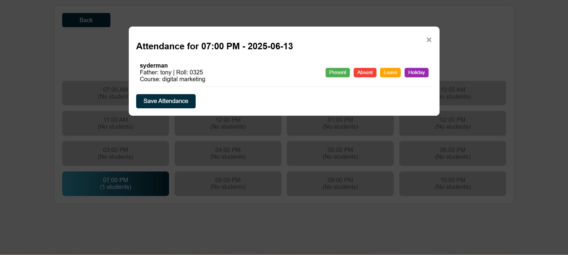 Digital Attendance Tracking